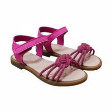 Ricco leather anatomic Greek sandal for girls fuchsia