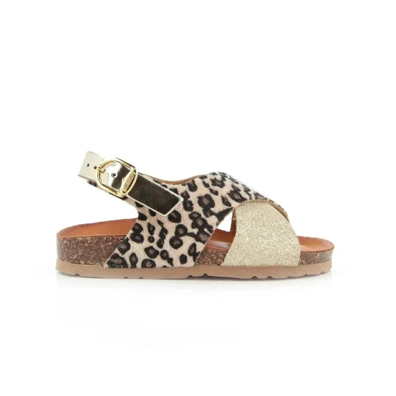 Bionatura Bionatura Δερμάτινα Παιδικά Πέδιλα για Κορίτσια Λεοπαρ Πέδιλο Κορίτσι / Sandals Girl Bionatura-22B1047-Multi-Leopard-Poline-_-_-116