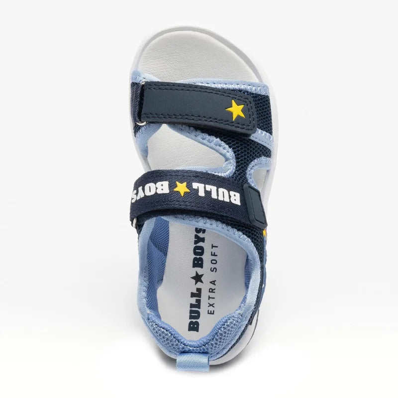 Bull Boys Bull Boys Ανατομικά Πέδιλα με Σκρατς & Φωτάκια μπλέ Πέδιλο Αγόρι Φωτάκια / Sandal Boy Lights BullBoys_DNCL4534_B00_BL01_02