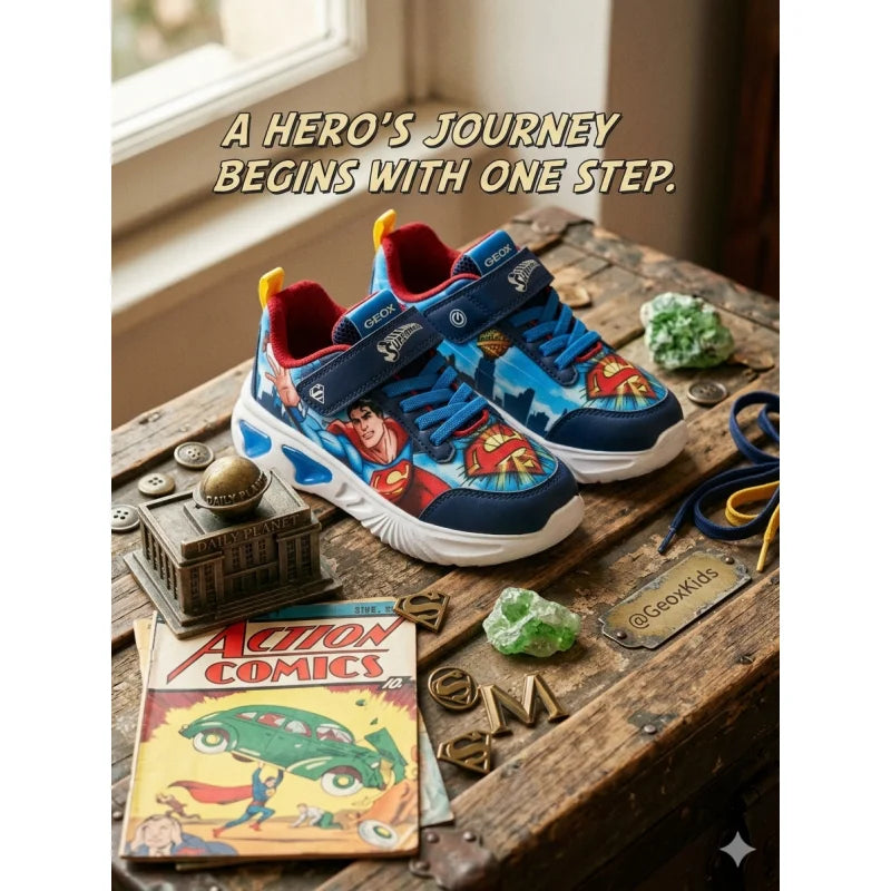 Geox Geox J65DZA 02ABC C0693 Παιδικά Αθλητικά DC Comics Μπλε Παπούτσι Αγόρι Φωτάκια / Shoes with Lights Boy Gemini_Generated_Image_5f7k1x5f7k1x5f7k