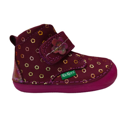Kickers Suede Children's Boots with Bordeaux Scratches