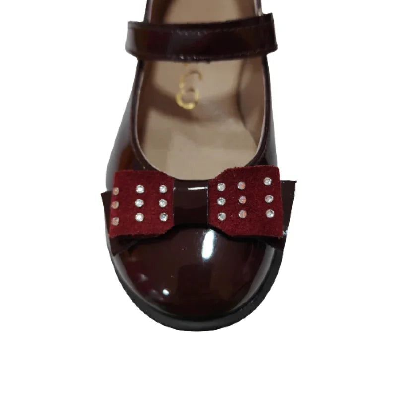 Ricco Ricco Παιδικές Ελληνικές Δερμάτινές Μπαλαρίνες Χειροποίητες Ανατομικές για Κορίτσια Μπορντό Μπαρέτα/ Ballerina / Flat Shoes Girl IMG20230929120329-removebg-preview