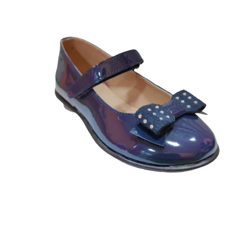 Ricco Ricco Παιδικές Ελληνικές Δερμάτινές Μπαλαρίνες Χειροποίητες Ανατομικές για Κορίτσια Μπλε Μπαρέτα/ Ballerina / Flat Shoes Girl IMG20230929123149-removebg-preview