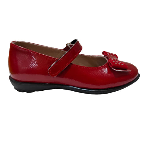 Ricco Kids Ballerines en cuir grec faites à la main anatomiques pour filles Rouge