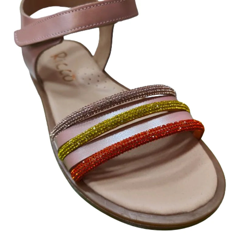 Ricco Greek children's anatomical sandals for girls Copper