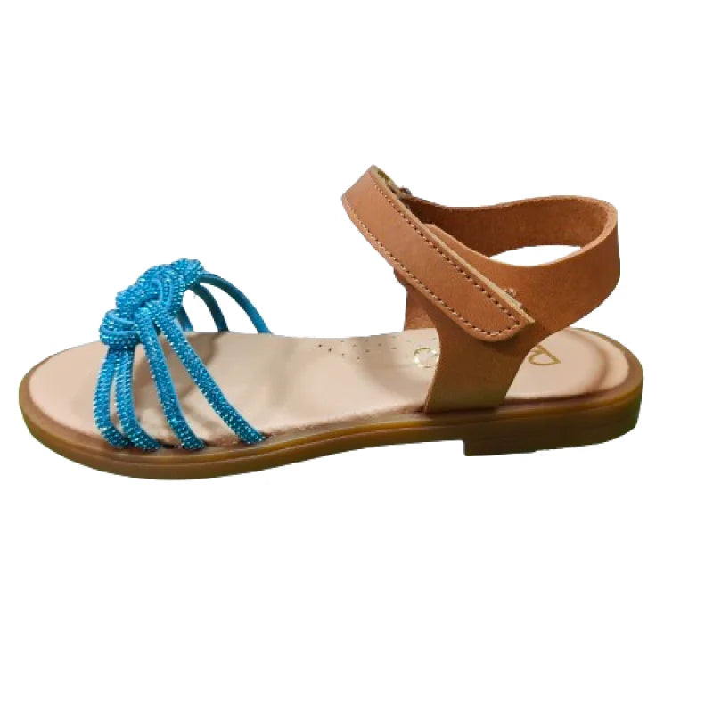 Ricco Sandales anatomiques grecques pour enfants filles turquoise