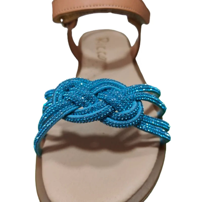 Ricco Greek children's anatomical sandals for girls turquoise