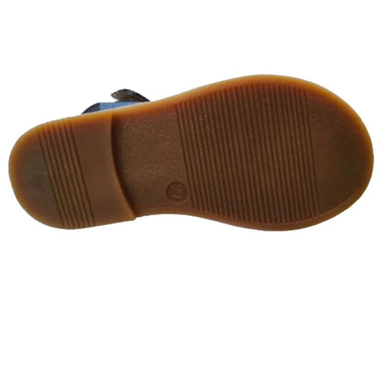 Ricco Ricco Δερμάτινο Ανατομικό Πέδιλο για Κορίτσια Τζην Μπλε Πέδιλο Κορίτσι / Sandals Girl IMG20240426115402-removebg-preview