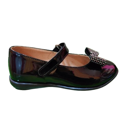 Ricco Mondo Children's Ballerinas Anatomic with Scratches black patent leather