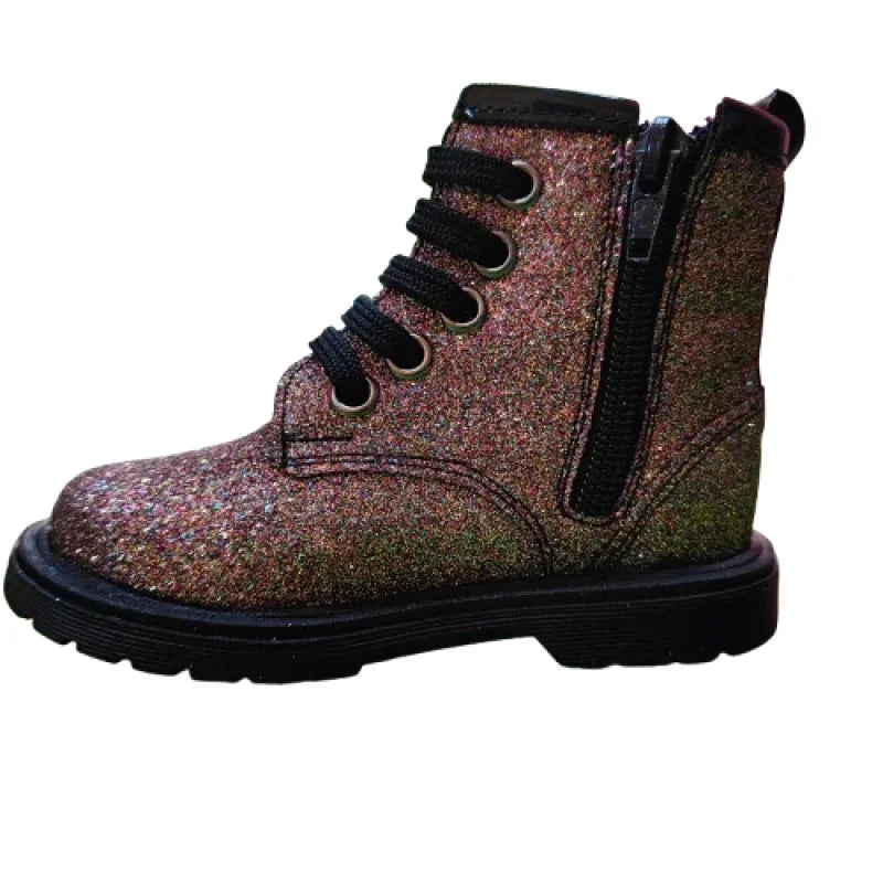 Ricco Ricco Mondo Ανατομικά Δερμάτινα Παιδικά Αρβυλάκια με Φερμουάρ Μουλτι Γκλιτερ Μποτάκι Κορίτσι / Boots Girl IMG20240919155342-removebg-preview