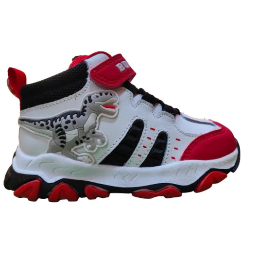 Bull Boys Children's Sneakers High with Lights white red