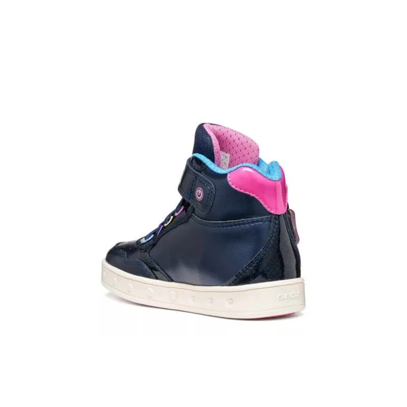 Geox Geox J668WB 0NFKC C4243 Παιδικά Μποτάκια Sneaker Σκούρο Μπλε με Φώτα Παπούτσι Κορίτσι Φωτάκια / Shoes with Lights Girl J668WB-0NFKC-C4243-27_2