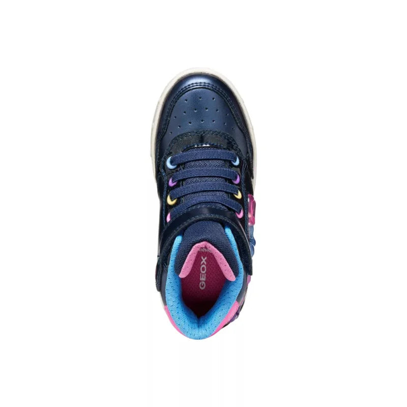 Geox Geox J668WB 0NFKC C4243 Παιδικά Μποτάκια Sneaker Σκούρο Μπλε με Φώτα Παπούτσι Κορίτσι Φωτάκια / Shoes with Lights Girl J668WB-0NFKC-C4243-27_3
