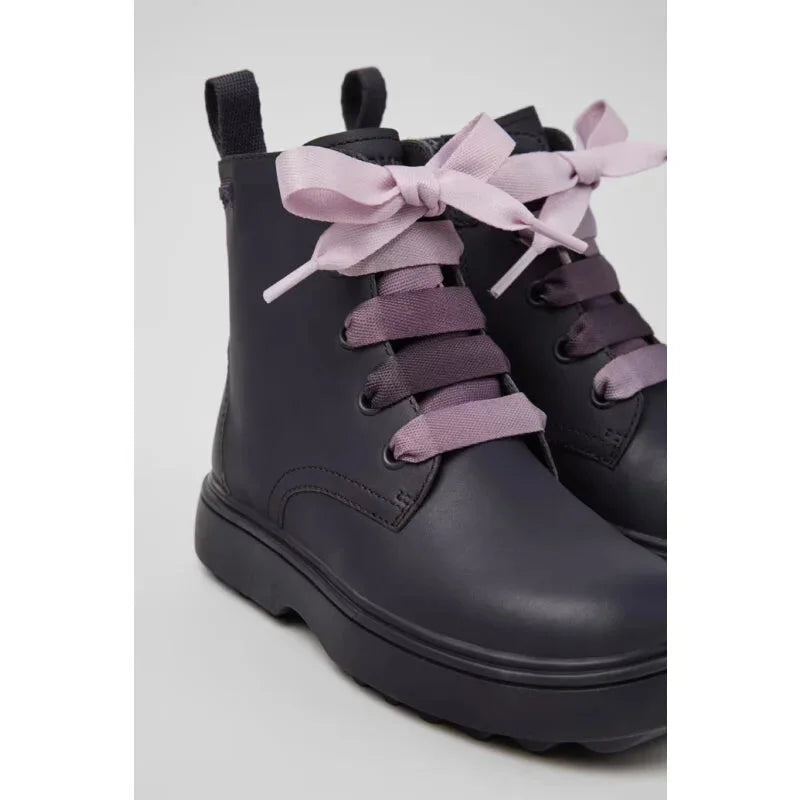 Camper Camper Δερμάτινα Παιδικά Αρβυλάκια με Κορδόνια Βυσσινή Μποτάκι Κορίτσι / Boots Girl K900150-018_DF