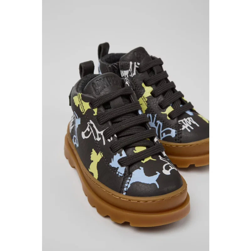 Camper Camper Brutus Μπλε Δερμάτινες Μπότες με Κορδόνια Μποτάκι Κορίτσι / Boots Girl K900291-014_DF