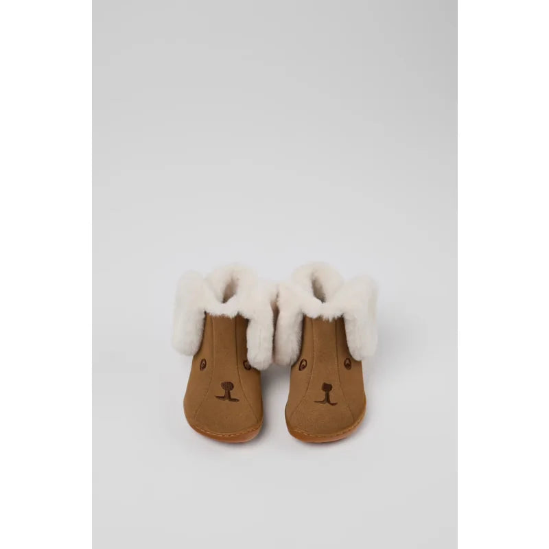 Camper Camper Καφέ Παιδικά Μποτάκια από Νουμπούκ Μποτάκι Κορίτσι / Boots Girl K900367-001_CF
