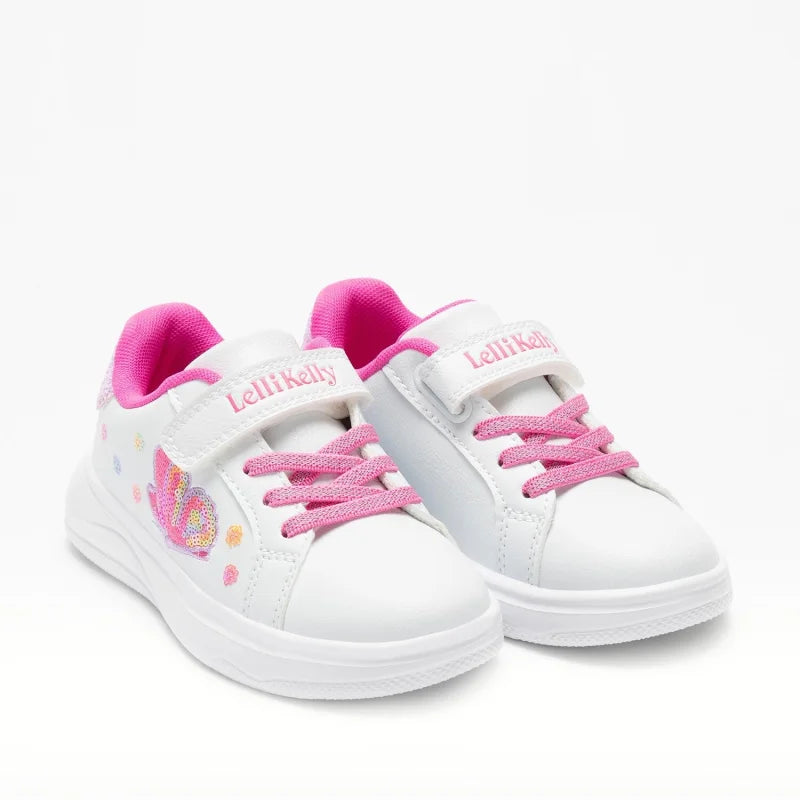 Lelli Kelly Lelli Kelly Παιδικά Sneakers για Κορίτσια με Αυτοκόλλητα και Καρδιά στο Πλάι - Λευκά Sneaker Κορίτσι / Sneaker Girl LelliKelly_LKAA4752_A00_BI01_01