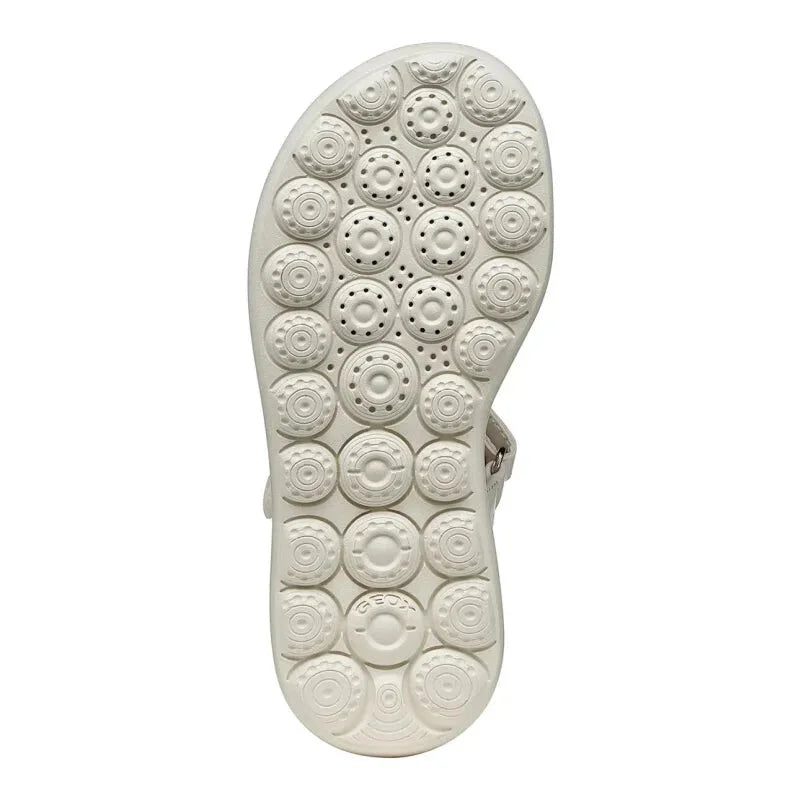 Geox Geox J65MSC Puffy Pop Παιδικά Δερμάτινα Πέδιλα - White Multi Πέδιλο Κορίτσι / Sandals Girl SS26-OBG0F0-00X_F6