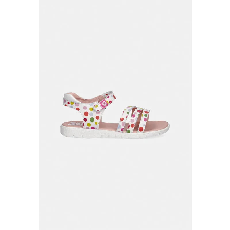 Αgatha Ruiz De La Prada Agatha Ruiz de la Prada 262962-B Παιδικά Πέδιλα - Λευκό με Πολύχρωμα Πουά & Glitter Πέδιλο Κορίτσι / Sandals Girl SS26-OBG0NP-00X_F2