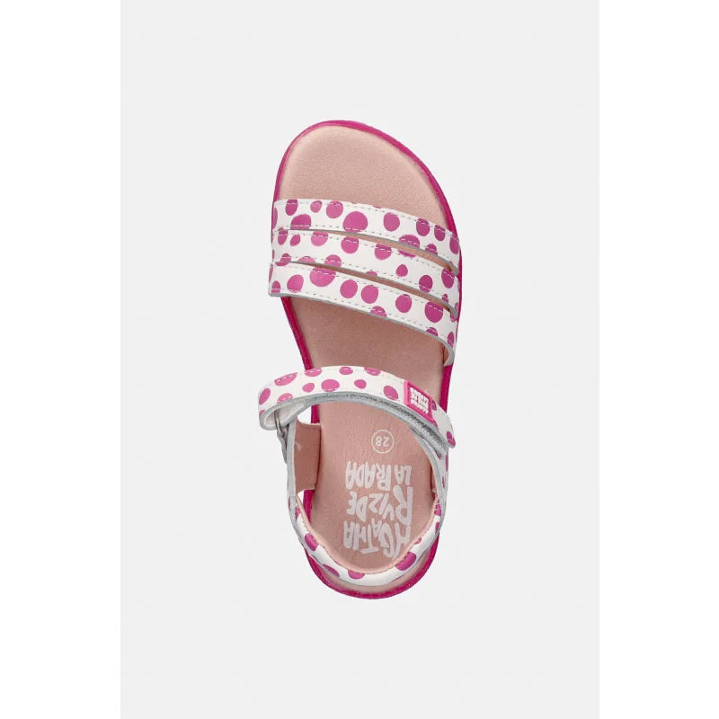 Αgatha Ruiz De La Prada Agatha Ruiz de la Prada 262962-A Παιδικά Πέδιλα - Λευκό με Ροζ Πουά & Glitter Πέδιλο Κορίτσι / Sandals Girl SS26-OBG0NP-43X_F4