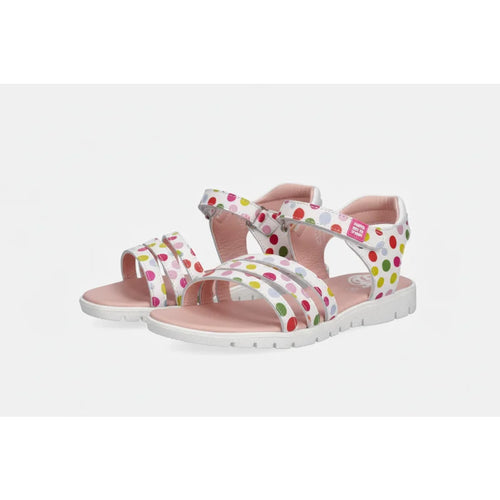 Αgatha Ruiz De La Prada Agatha Ruiz de la Prada 262962-B Παιδικά Πέδιλα - Λευκό με Πολύχρωμα Πουά & Glitter Πέδιλο Κορίτσι / Sandals Girl agatha-ruiz-de-la-prada