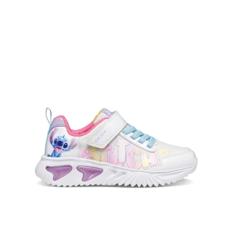 Geox Geox J65E9B 0AN02 C0653 Παιδικά Sneakers Assister Disney Stitch - White/Multi Παπούτσι Κορίτσι Φωτάκια / Shoes with Lights Girl athletika-geox-j-assister-girl-j65e9b-0an02-c0653-m-leuko-0000305706072