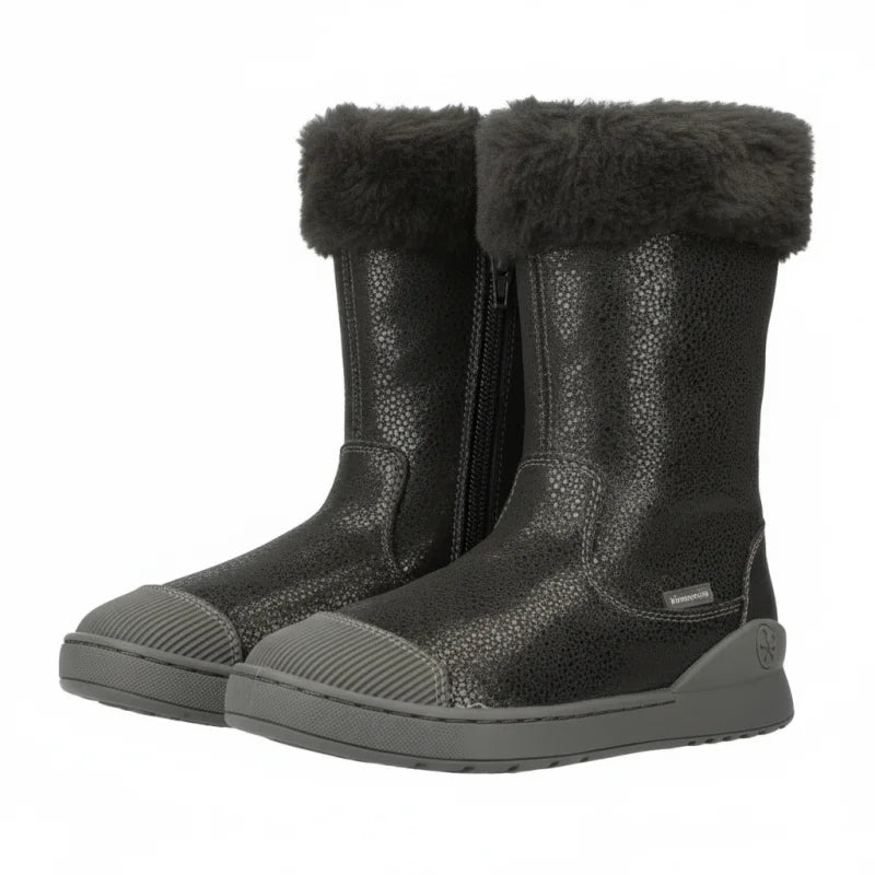 Biomecanics Biomecanics Ανατομική Δερμάτινη Παιδική Μπότα με Φερμουάρ Γκρί Μποτάκι Κορίτσι / Boots Girl biomecanics-boots-pair-45-degree-side-view