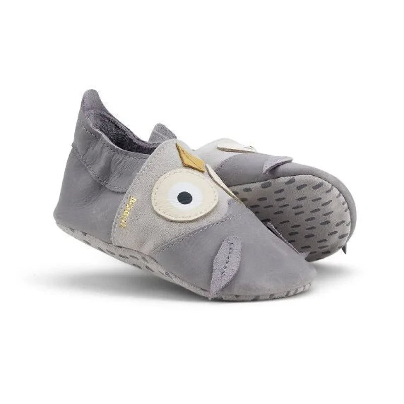 Bobux Bobux Δερμάτινα Ανατομικά Βρεφικά Αγκαλιάς για Αγόρι Γκρι Αγκαλιάς Αγόρι / Prenatal Boys bobux-leo-maple-vrefiko-papoutsi-hootie-grey-gull-babydream.gr-02