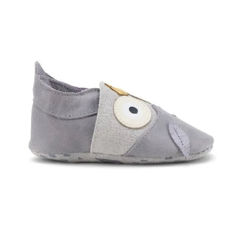 Bobux Bobux Δερμάτινα Ανατομικά Βρεφικά Αγκαλιάς για Αγόρι Γκρι Αγκαλιάς Αγόρι / Prenatal Boys bobux-leo-maple-vrefiko-papoutsi-hootie-grey-gull-babydream.gr-03