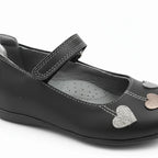 Arties Παιδικές Δερμάτινες Μπαλαρίνες Arties Μαύρες Μπαρέτα/ Ballerina / Flat Shoes Girl close-up-velcro_ec3cedff-fe7b-4c53-af5b-999bbc5284ac