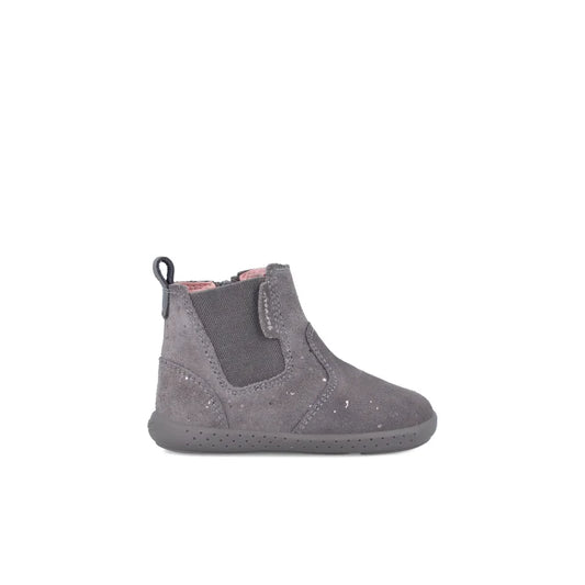 Garvalin Bottines Anatomiques en Cuir pour Enfant Fille avec Fermeture éclair Gris