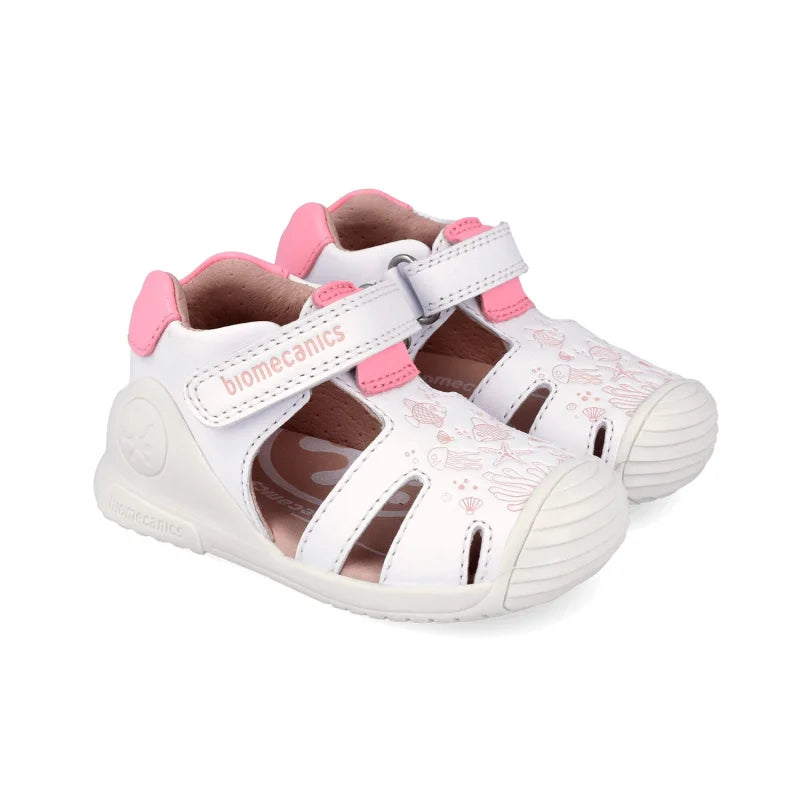 Biomecanics Biomecanics 262105-C050 Βρεφικά Πέδιλα Biogateo - Λευκά με Θαλασσινά Σχέδια Πέδιλο Κορίτσι / Sandals Girl download_1_d90a6e8b-a787-4bc9-973c-2f89e4110f75