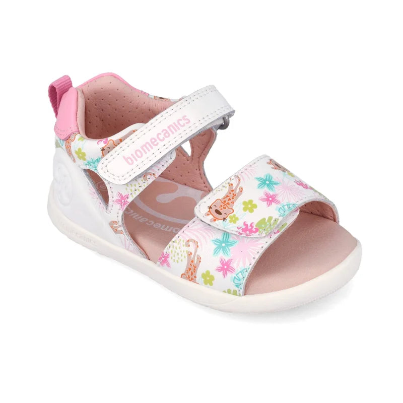 Biomecanics Biomecanics 262163-A Βρεφικά Πέδιλα Biogateo - Λευκά Tropical με Λεοπάρδαλη Πέδιλο Κορίτσι / Sandals Girl download_3_778e005b-a77d-4778-978e-4abd832c1a2c