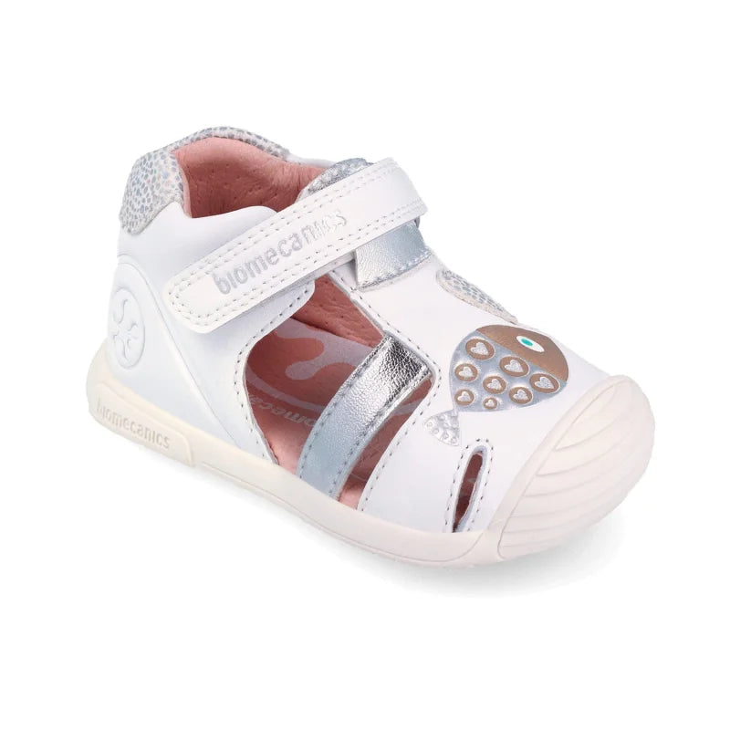 Biomecanics Biomecanics 262108-C Βρεφικά Πέδιλα Biogateo - Λευκά με Ασημί Ψαράκι Πέδιλο Κορίτσι / Sandals Girl download_3_eac6dc37-c011-406e-be6e-8ebba1cde576