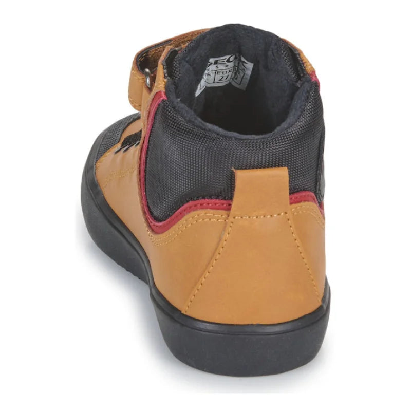 Geox Gisli Anatomic Bottes Enfants avec Lacets et Rayures Tan