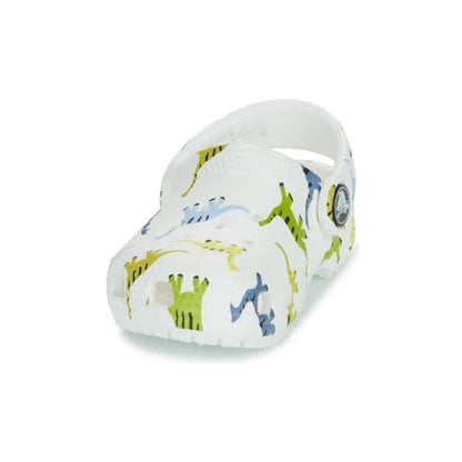 Crocs Classic Character Print Cloq Children's Dinosaur Anatomical Shampoo White