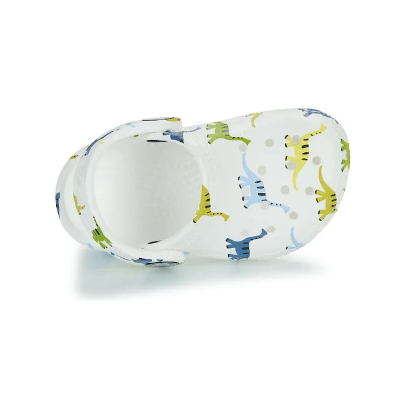 Crocs Crocs Classic Character Print Cloq Παιδικά Ανατομικά Σαμπό με Δεινόσαυρους Λευκά Θαλάσσης Αγόρι / Beachwear Boys fixedratio_20240213130609_cd40cc5c