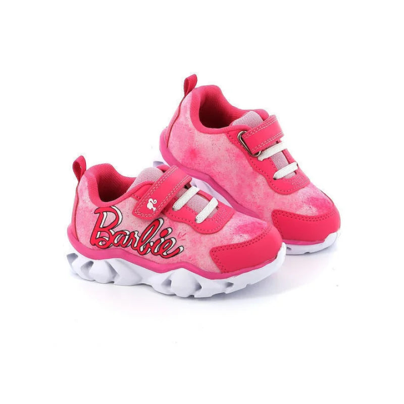 Leomil Barbie Παιδικά Sneakers με Σκρατς & Φωτάκια Ροζ Παπούτσι Κορίτσι Φωτάκια / Shoes with Lights Girl fixedratio_20240223135909_47a12b34