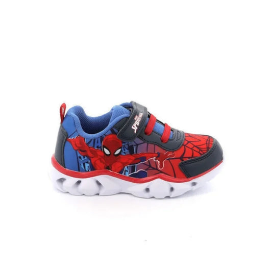 Spiderman Παιδικά Ανατομικά Sneakers με φωτάκια για Αγόρια Κόκκινο Μπλε
