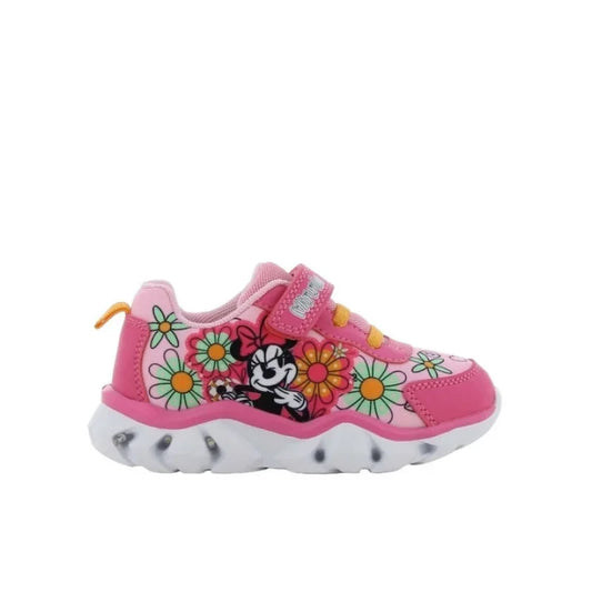 Disney Minnie Παιδικά Sneakers Ανατομικά με Σκρατς & Φωτάκια για Κορίτσια  Φούξια