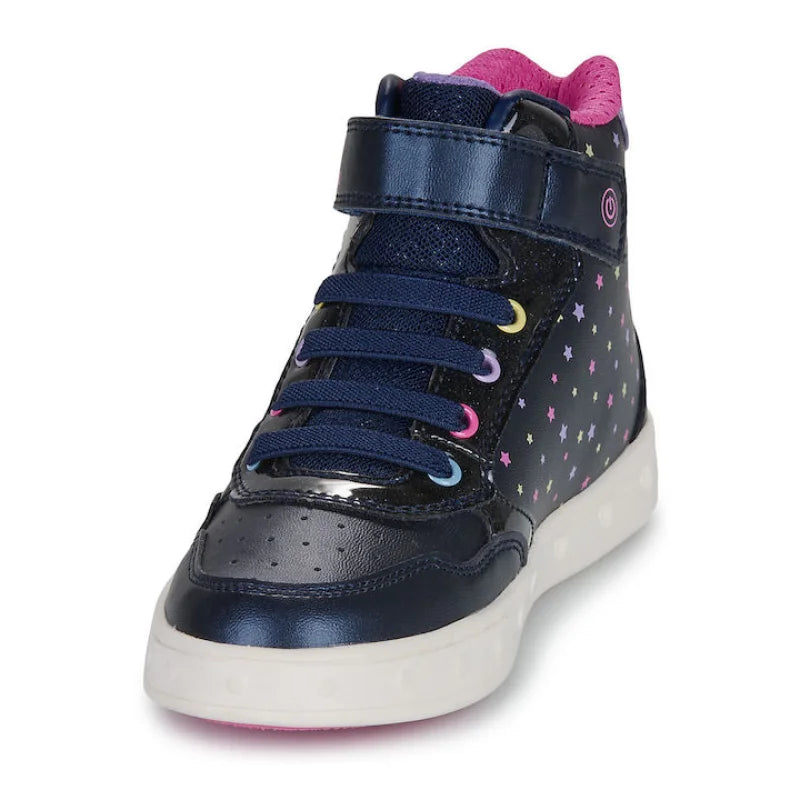 Geox Geox J Skylin Παιδικά Sneakers High Ανατομικά με Σκρατς Μπλε Παπούτσι Κορίτσι Φωτάκια / Shoes with Lights Girl fixedratio_20250616153209_b6b7db7b