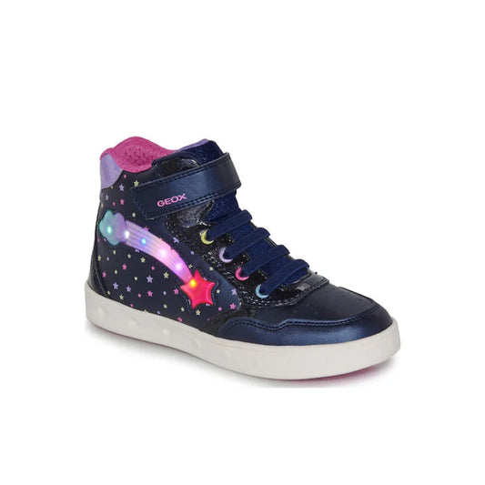 Geox Geox J Skylin Παιδικά Sneakers High Ανατομικά με Σκρατς Μπλε Παπούτσι Κορίτσι Φωτάκια / Shoes with Lights Girl fixedratio_20250616153230_d7871f23