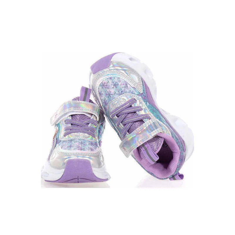 Leomil Disney Frozen Παιδικά Sneakers με Σκρατς & Φωτάκια Ασημί Παπούτσι Κορίτσι Φωτάκια / Shoes with Lights Girl fixedratio_20250915195717_55568c3c