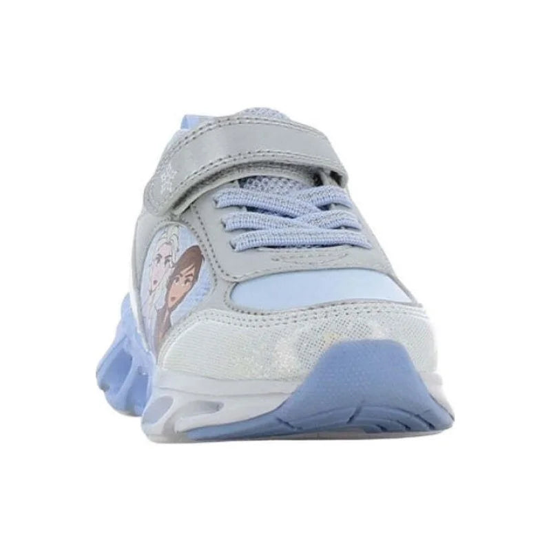 Disney Frozen FZ015625 Παιδικά Sneakers Ανατομικά με Σκρατς & Φωτάκια Ασημί
