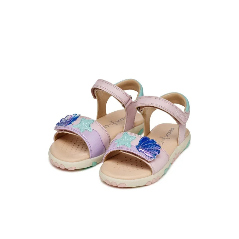 Geox Geox J658ZB Haiti Παιδικά Δερμάτινα Πέδιλα Pink Lilac Πέδιλο Κορίτσι / Sandals Girl ftp-J658ZB-C8842-HAITI_3