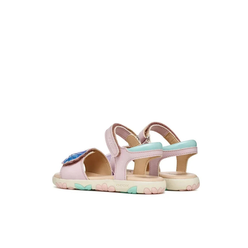 Geox Geox J658ZB Haiti Παιδικά Δερμάτινα Πέδιλα Pink Lilac Πέδιλο Κορίτσι / Sandals Girl ftp-J658ZB-C8842-HAITI_4