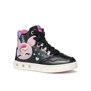 Geox Geox Skylin Παιδικά Sneakers High Ανατομικά με Φωτάκια Μαύρα Παπούτσι Κορίτσι Φωτάκια / Shoes with Lights Girl geox-athletika-j-skylin-j568wd-0nfkn-c9240-m-mauro-0000305270160_1