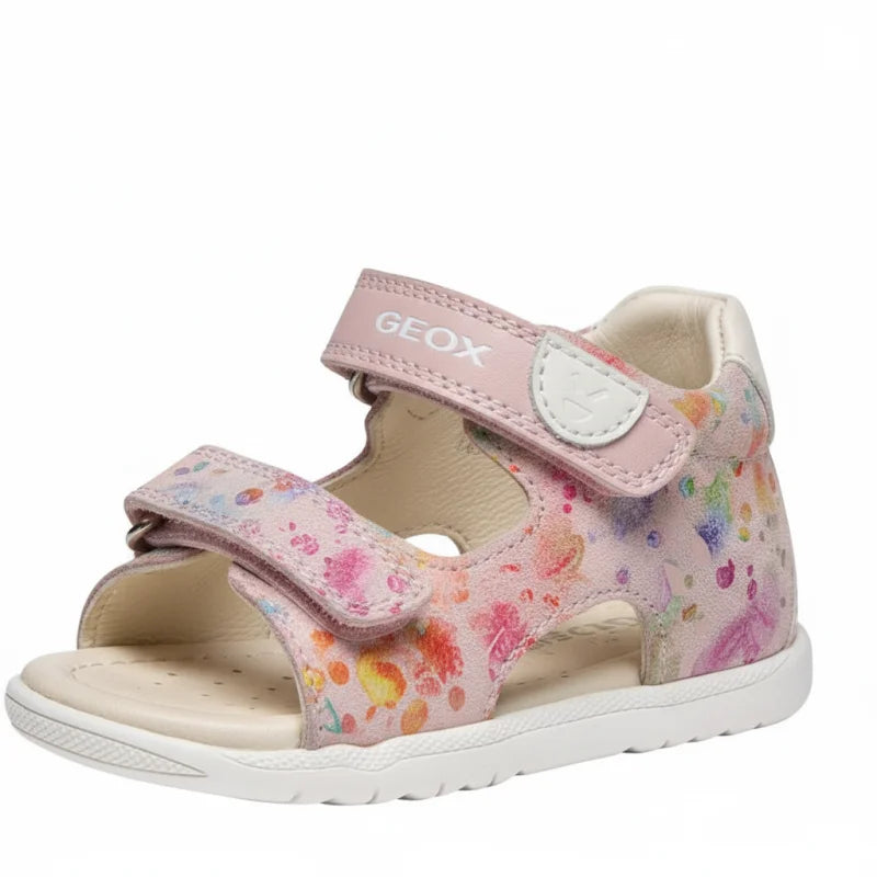Geox Geox B254WA Macchia Βρεφικά Δερμάτινα Πέδιλα Ροζ Floral Πέδιλο Κορίτσι / Sandals Girl geox-baby-shoes-5