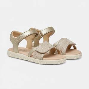 Geox Geox J658ZC Haiti Παιδικά Δερμάτινα Πέδιλα - Dorado Χρυσό Πέδιλο Κορίτσι / Sandals Girl geox-gold-sandals-4