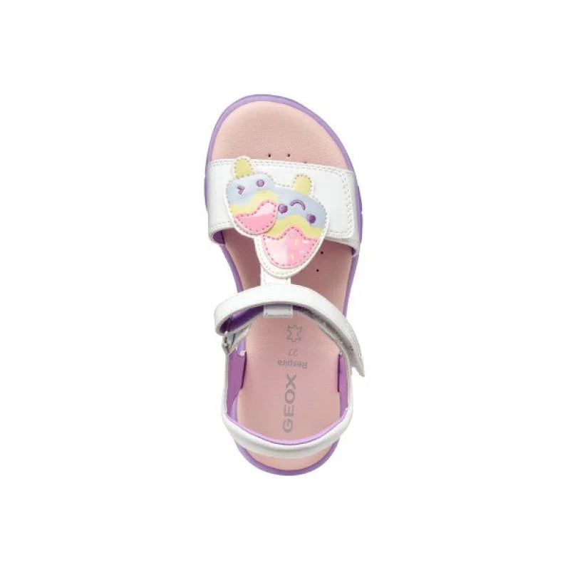 Geox Geox J65P1C Joyfoot Παιδικά Πέδιλα με Παγωτάκια Λευκό Λιλά Πέδιλο Κορίτσι / Sandals Girl geox-j-sandal-joyfoot-j65p1c-000hh-c0761-_2